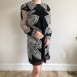 NWT ANNA SUI BLACK AND CREAM DRESS
